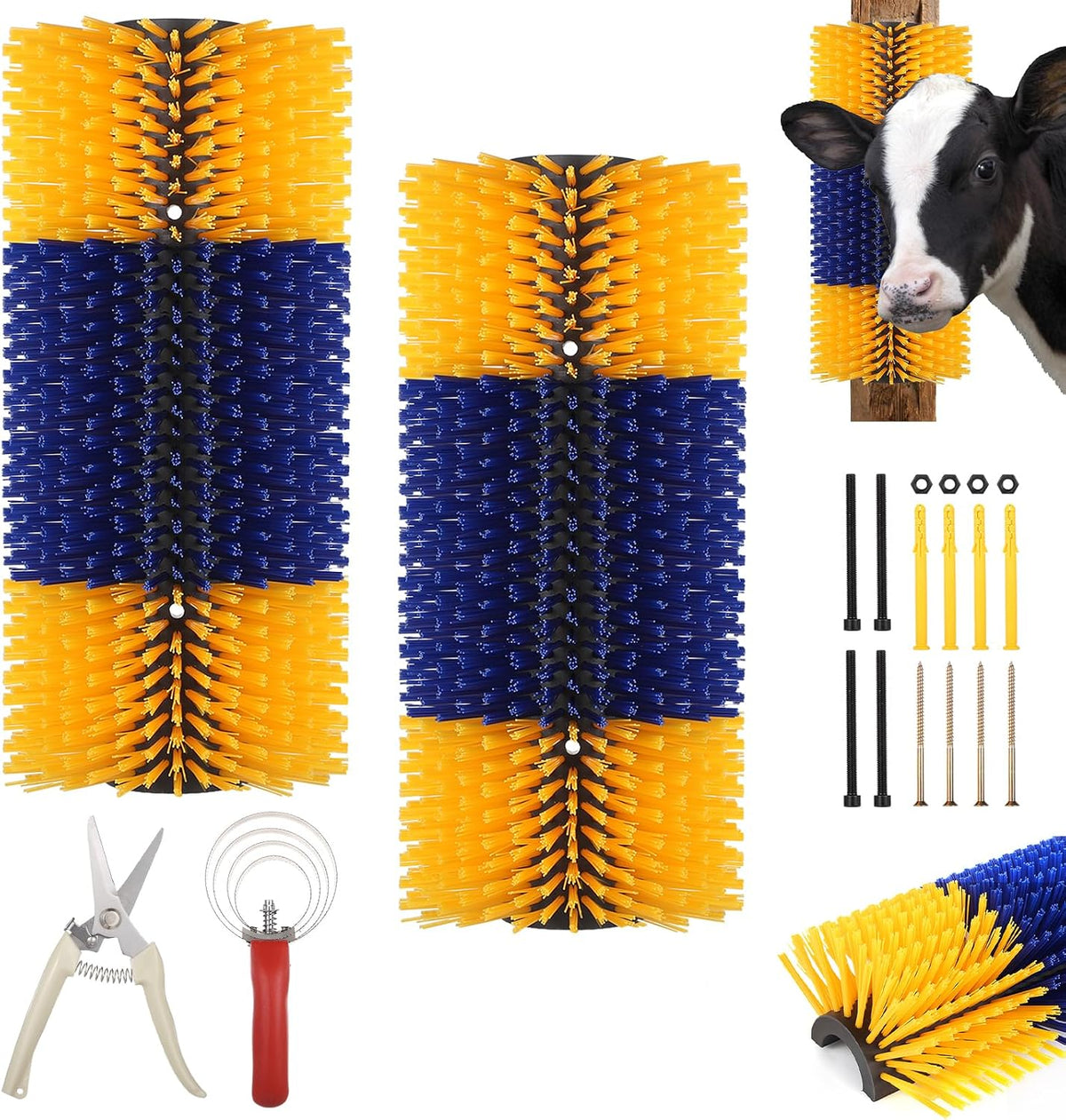 Chewoof 2 Pack Livestock Scratching Brushes front view