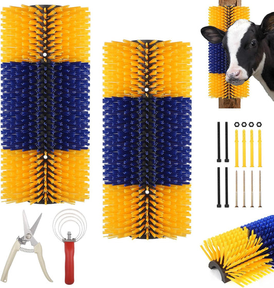 Chewoof 2 Pack Livestock Scratching Brushes front view