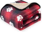 Waterproof Dog Blankets Pet Blanket 50"x60", Soft Fluffy Sofa Car Bed Protector, Reversible Sherpa Fleece Dog Blanket for Large Dogs(Dark Grey-Paws) - Image 12
