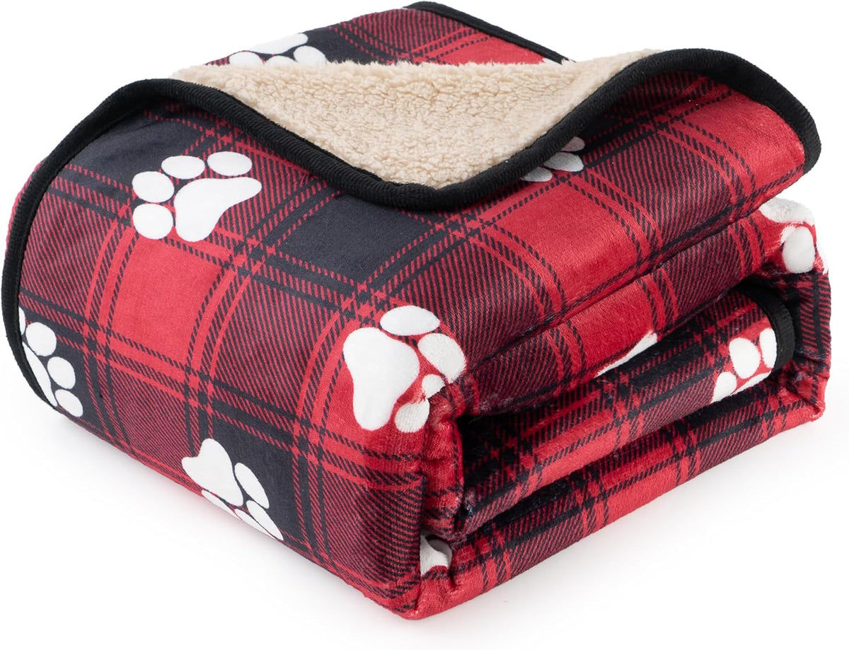Waterproof Dog Blankets Pet Blanket 50"x60", Soft Fluffy Sofa Car Bed Protector, Reversible Sherpa Fleece Dog Blanket for Large Dogs(Dark Grey-Paws) - Image 12