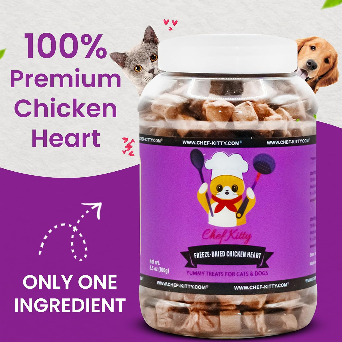 High taurine freeze dried cat treats close up texture