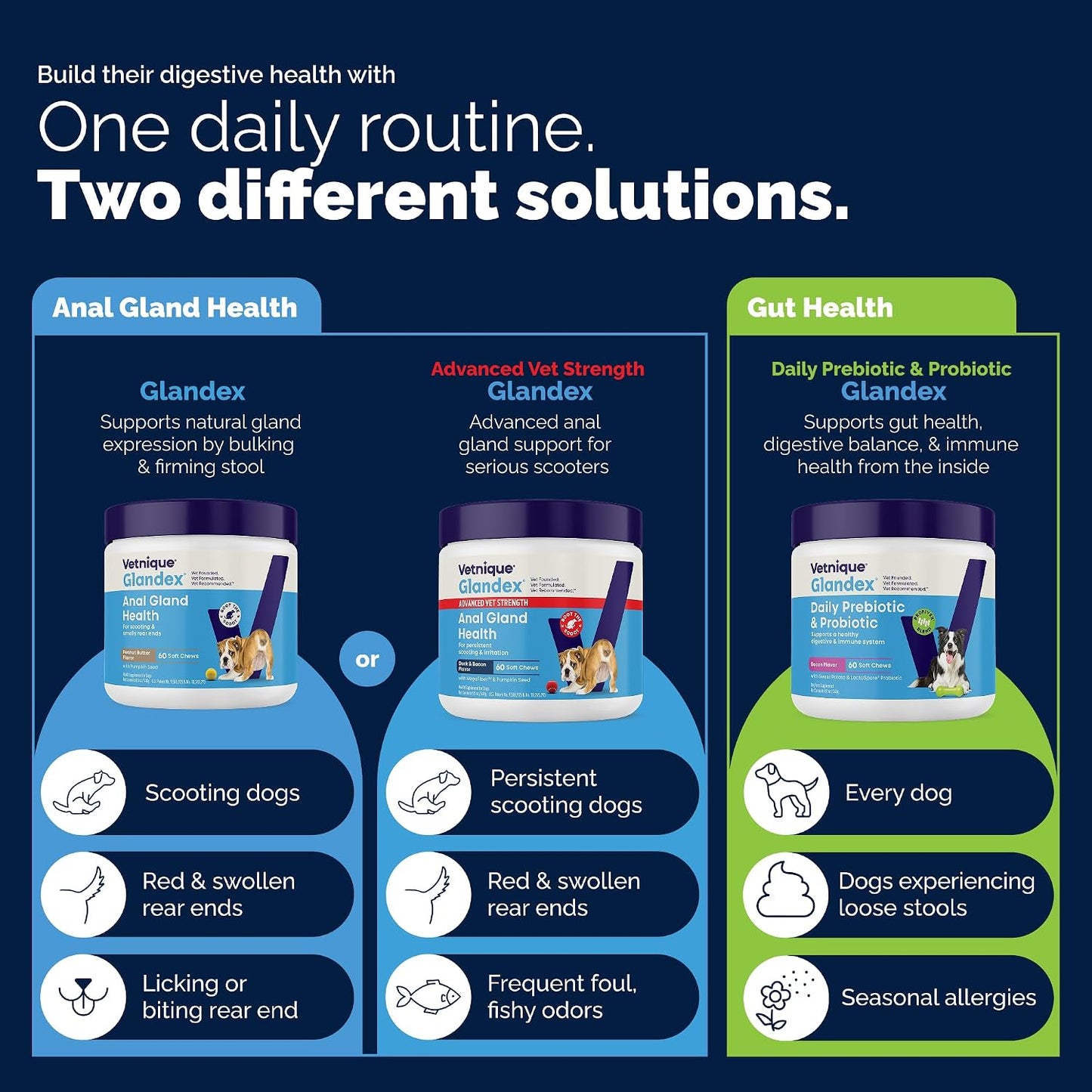 Vetnique Glandex packaging showing 60 count quantity