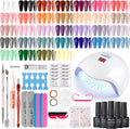 Gellen gel nail polish kit front view with 54W UV lamp and color collection
