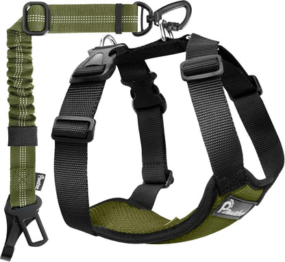 Pawaboo Dog Seat Belt Harness for Car, Dog Car Harness Seatbelt with Double Clips, Adjustable Breathable Pet Vest & Dogs Safety Tether with Elastic Bungee for Small Medium Large Pet, L, Black - Image 12
