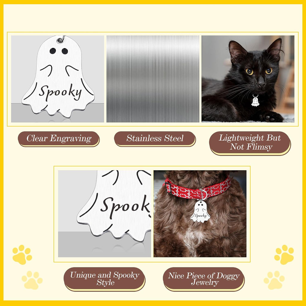 Custom engraved stainless steel pet ID tag back view with phone number