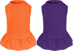 2 Pcs Dog Dresses Cat Skirt Solid Color Dog Clothes Summer Sleeveless Puppy Girl Clothes for Small Pet Dogs Cats (Yellow,Pink, Small) - Image 11