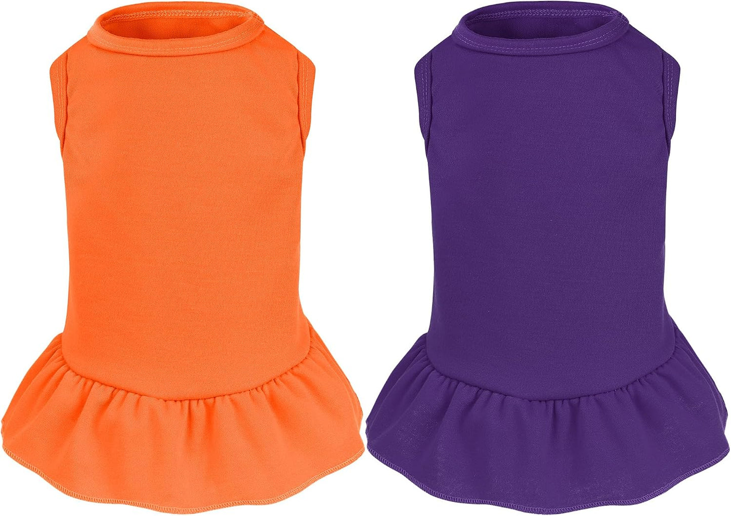 2 Pcs Dog Dresses Cat Skirt Solid Color Dog Clothes Summer Sleeveless Puppy Girl Clothes for Small Pet Dogs Cats (Yellow,Pink, Small) - Image 11