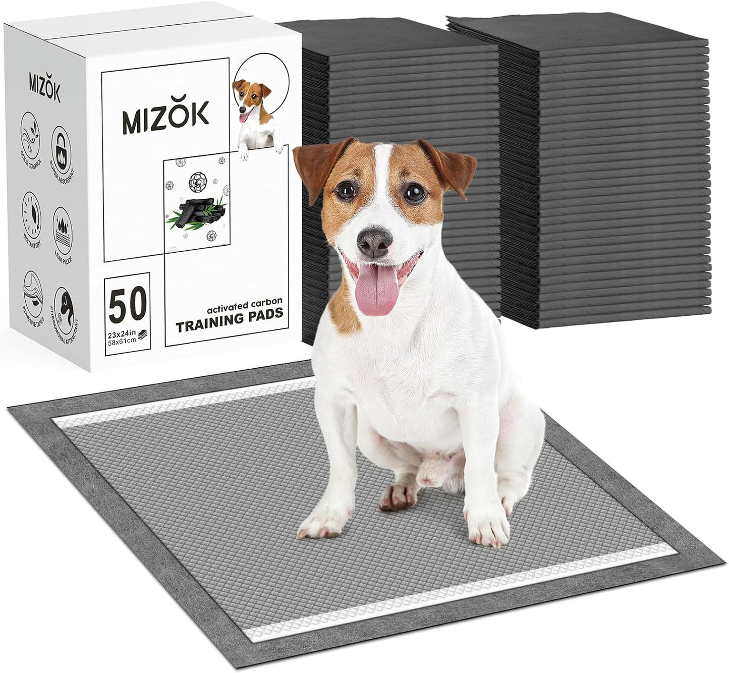 MIZOK Pee Pads for Dogs 28x34in Charcoal Dog Pads Extra Large, Super Absorbent Odor Eliminating Leak-Proof, Dog Pee Pads with Activated Carbon for Large Breeds, Disposable (40 Count) - Image 11
