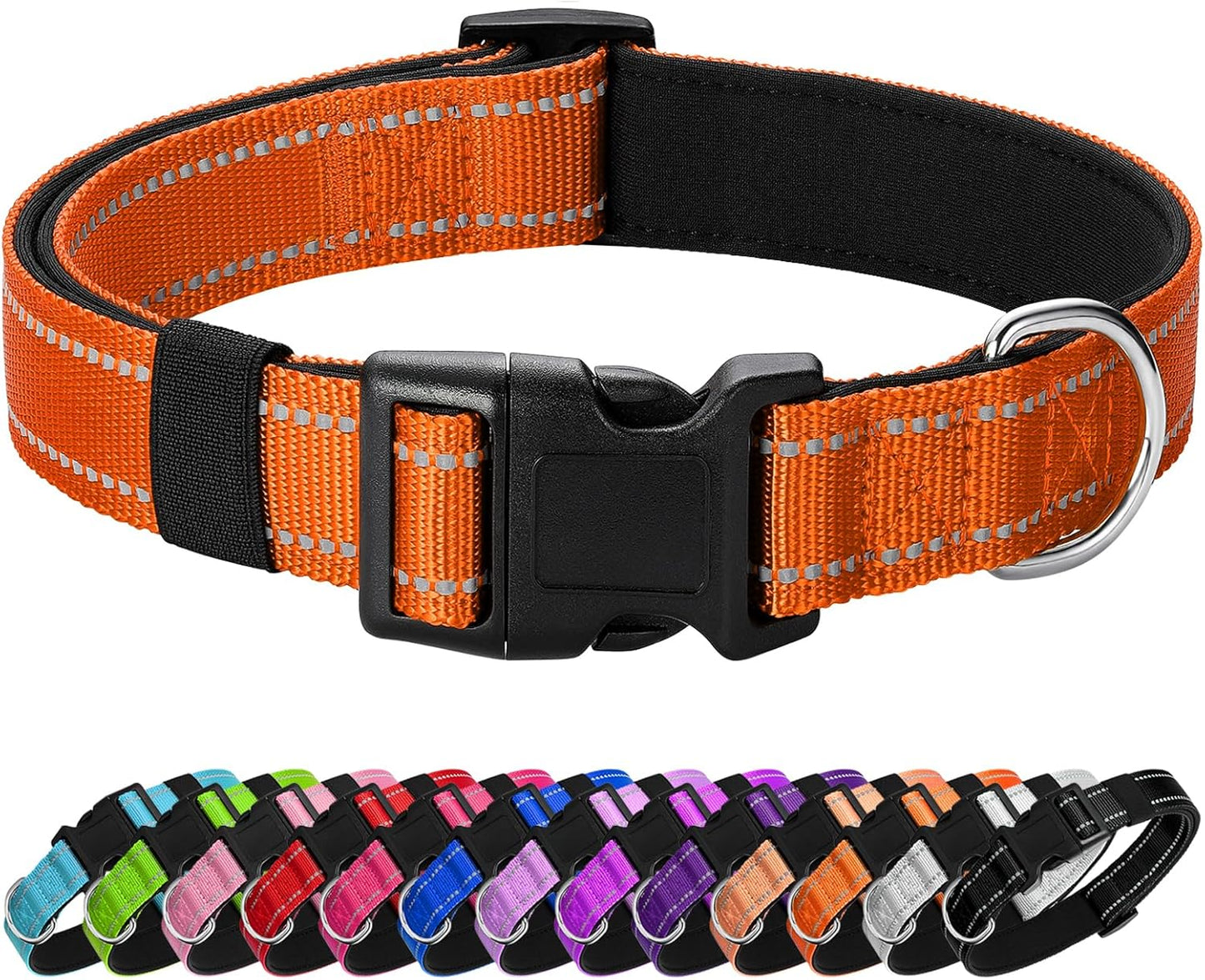Reflective Dog Collar Padded with Soft Neoprene Breathable Quick Release Basic Dog Collars for Medium Dogs Purple Girl - Image 14