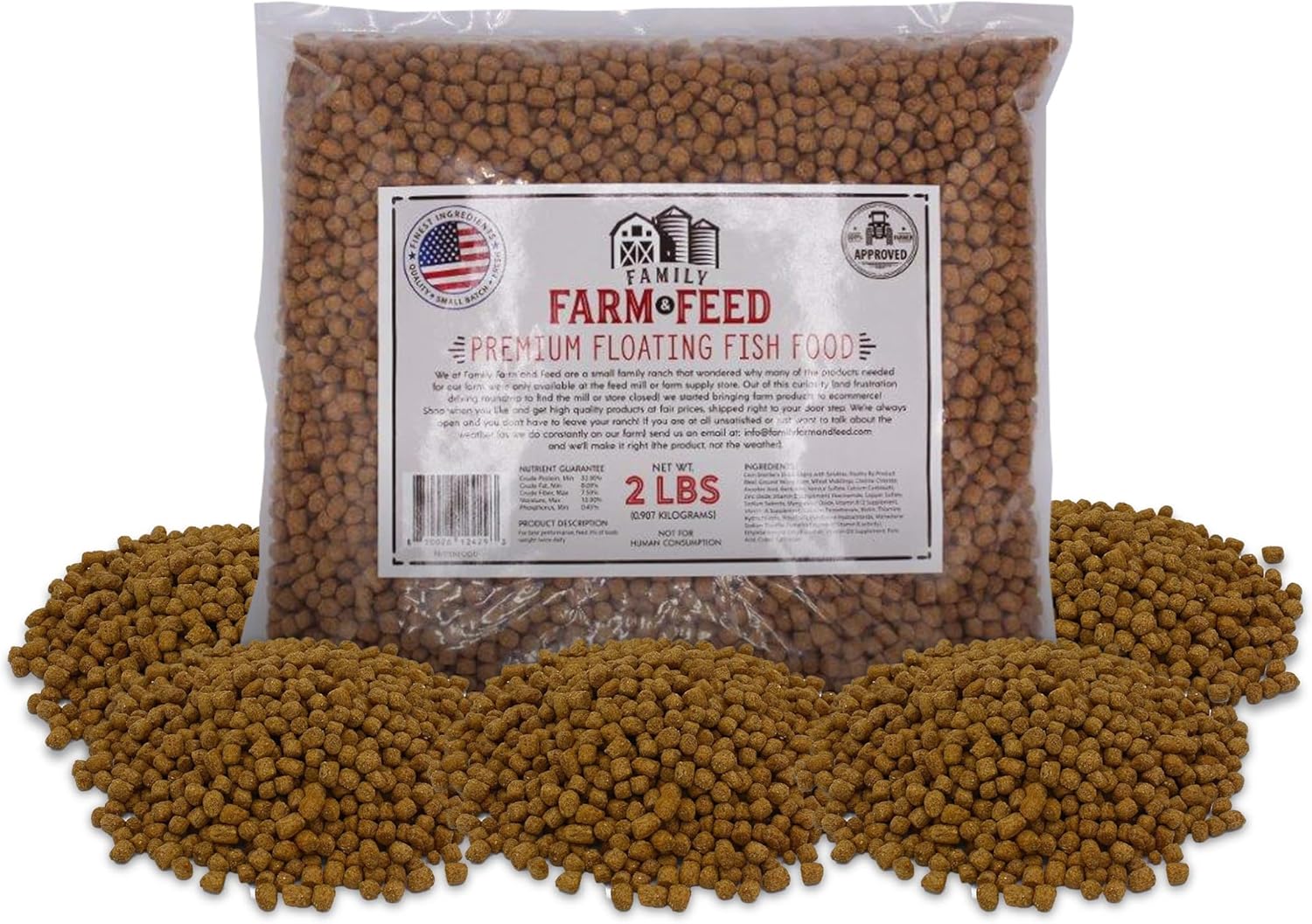 Family Farm and Feed Premium Floating Fish Food front package view