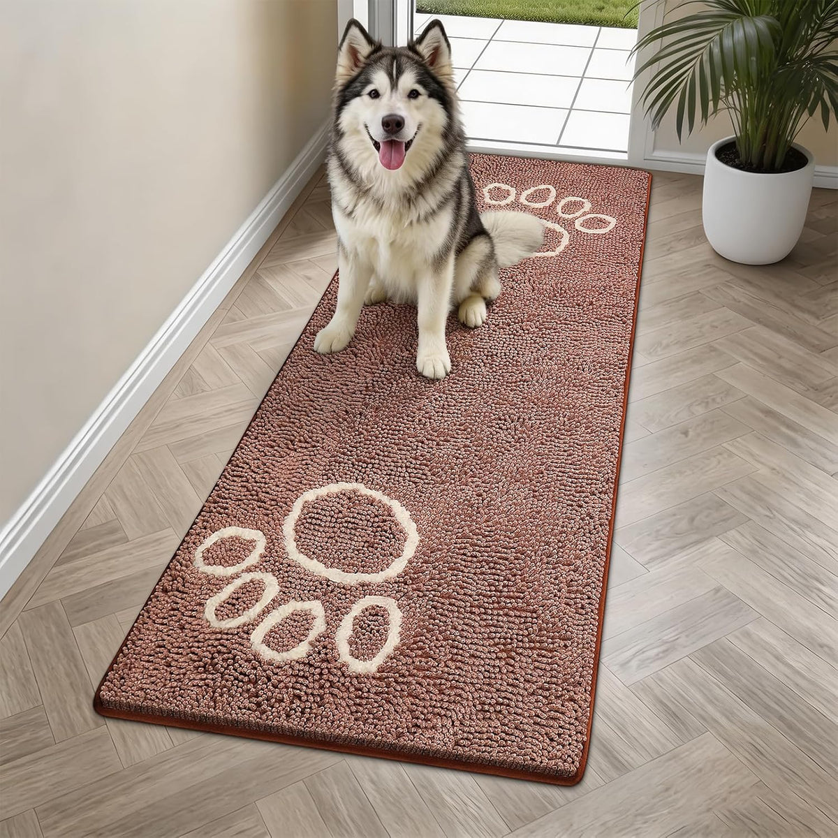 Bcoimo Super Absorbent Cat Door Mat, 24"*17" Anti Slip Mat for Muddy Paws, Pet Rugs for Dirty Paws Washable that Absorbs Moisture and Dirt, for Cat Cage and Pet Resting Carpet - Image 9