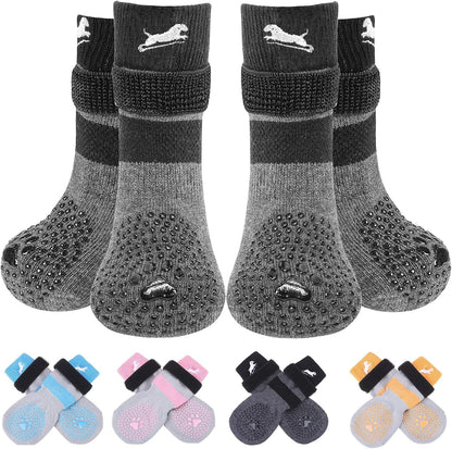 EXPAWLORER 6Pcs Anti Slip Dog Socks to Prevent Licking Paws, Dog Shoes for Hot Pavement Double Sides Dog Boots & Paw Protectors Booties for Hardwood Floors with Grip Small Medium Large Senior Dogs, S - Image 12