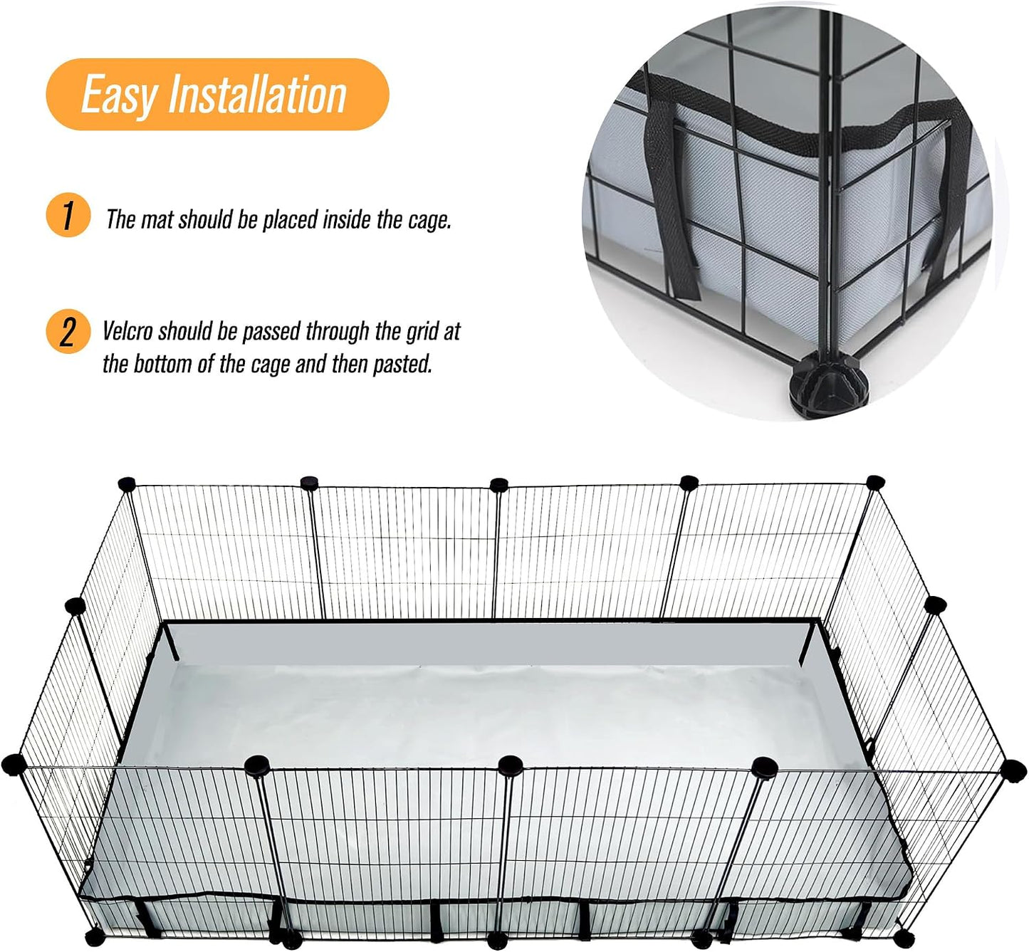 Durable cage base liner for ferrets and hedgehogs