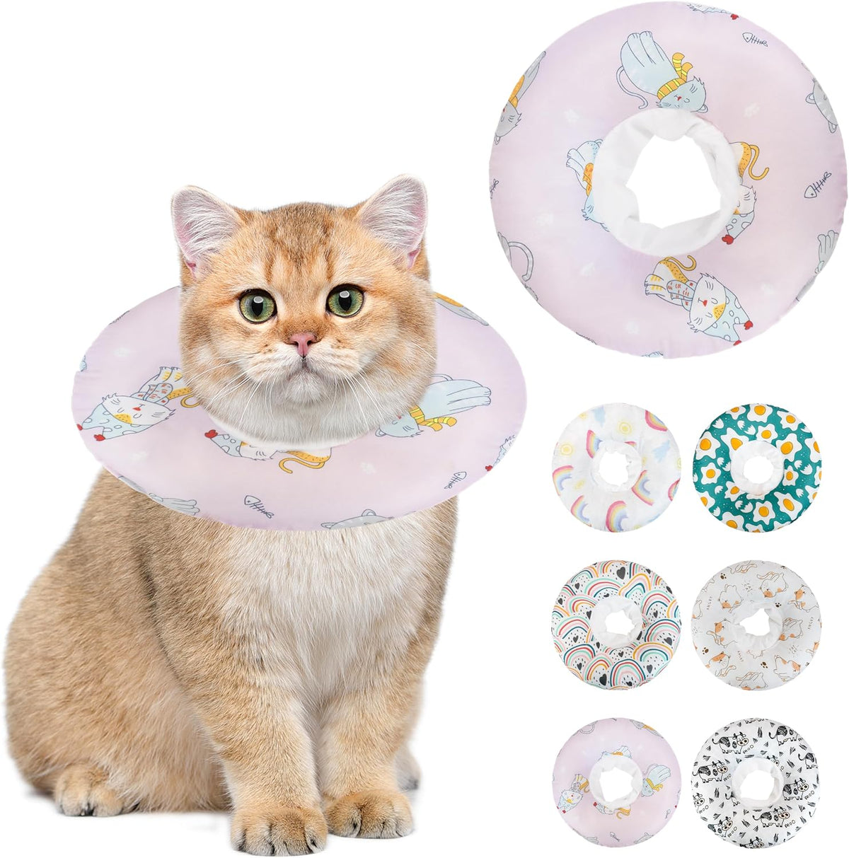 Soft Cat Cone Collar, Cute Cat Recovery Collar Suitable for Small, Medium, Large Cats,Elizabethan Neck Collar for Cats After Surgery (Orange, Small) - Image 13