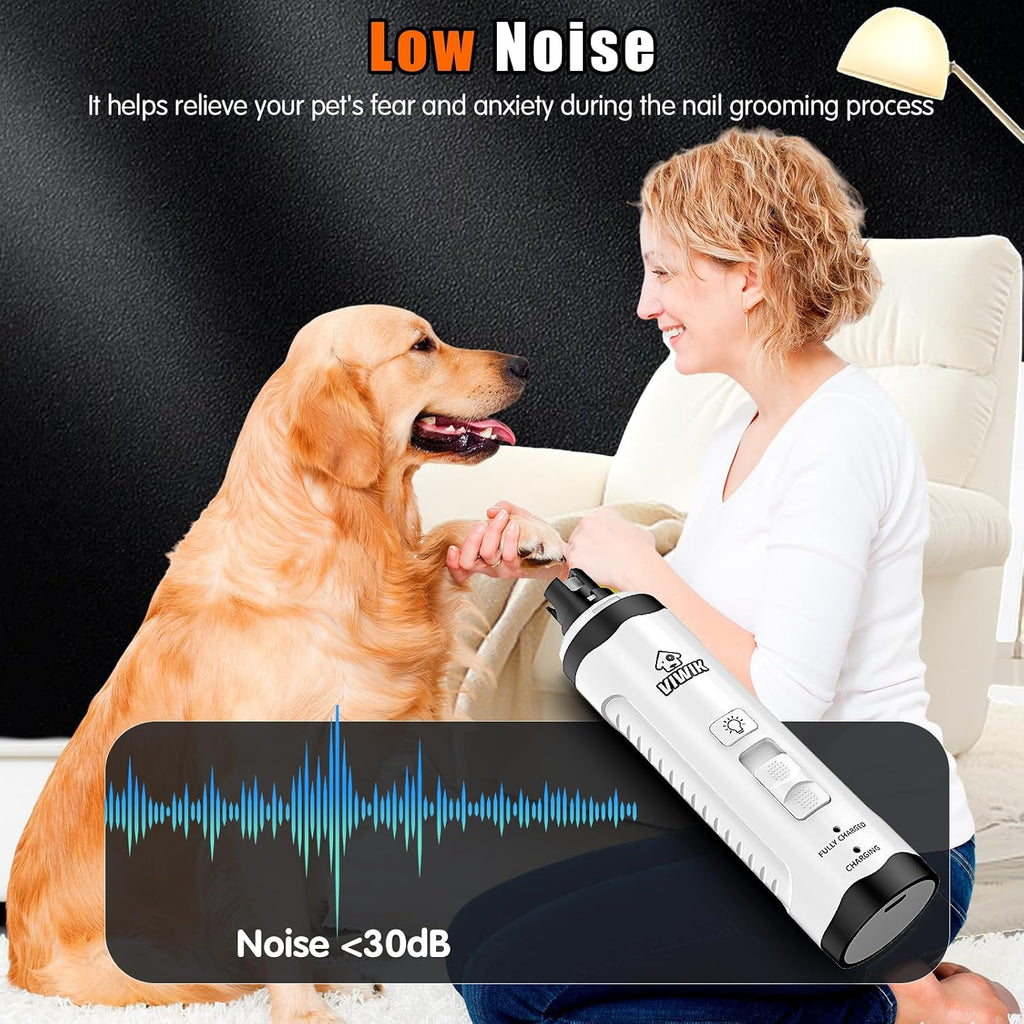 User holding Viwik dog nail grinder for pet claw care