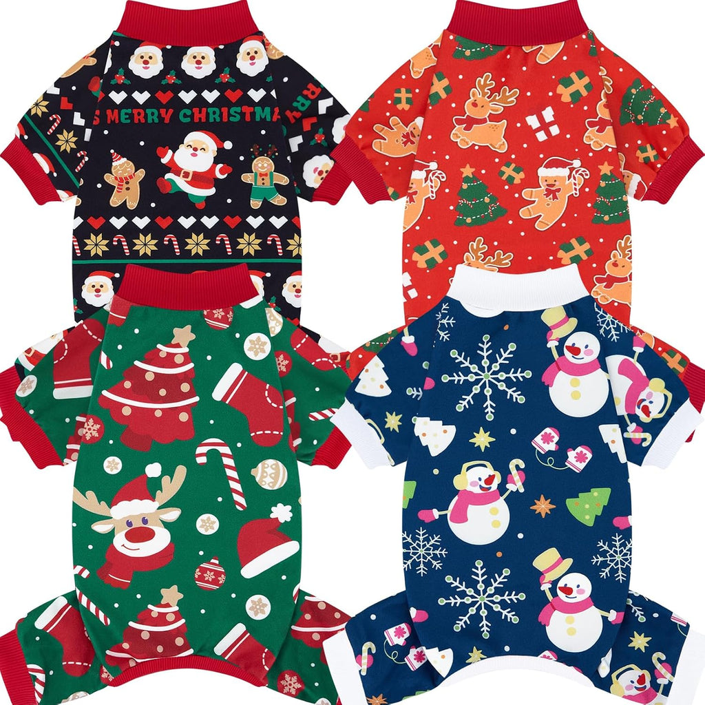 XPUDAC 4 Pack Dog Pajamas for Small Dogs Pjs Clothes Puppy Onesies Outfits for Doggie Duck Shirts Sleeper for Pet-M - Image 9