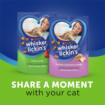 Purina Whisker Lickin's Cat Treats, Crunchy and Yummy Tuna Flavor - (Pack of 4) 10 oz. Pouches - Image 10