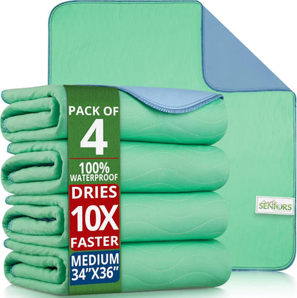 Simply Seniors washable waterproof bed pads pack of four front view