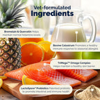 Dermabliss Omega 3 and probiotic anti itch soft chew supplement ingredient panel