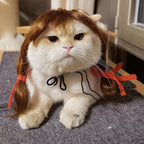 Pet wearing Halloween festive lion headpiece accessory