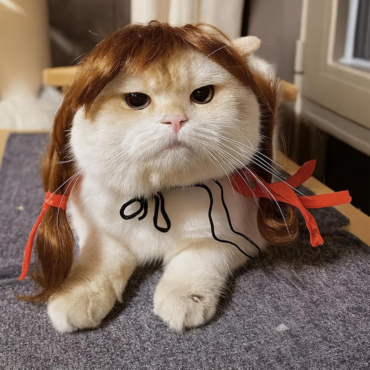 Pet wearing Halloween festive lion headpiece accessory