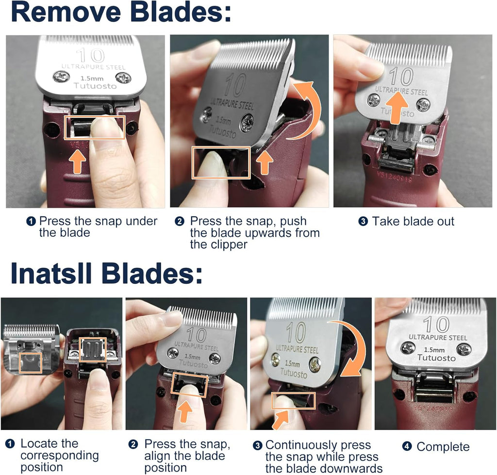 Tutuosto professional detachable A5 style clipper replacement blades set