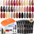 Modelones 20 colors poly nail gel kit front view with complete starter accessories