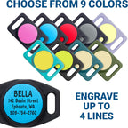 GoTags personalized pet tracker case side profile showing the flexible slide-on collar loops.