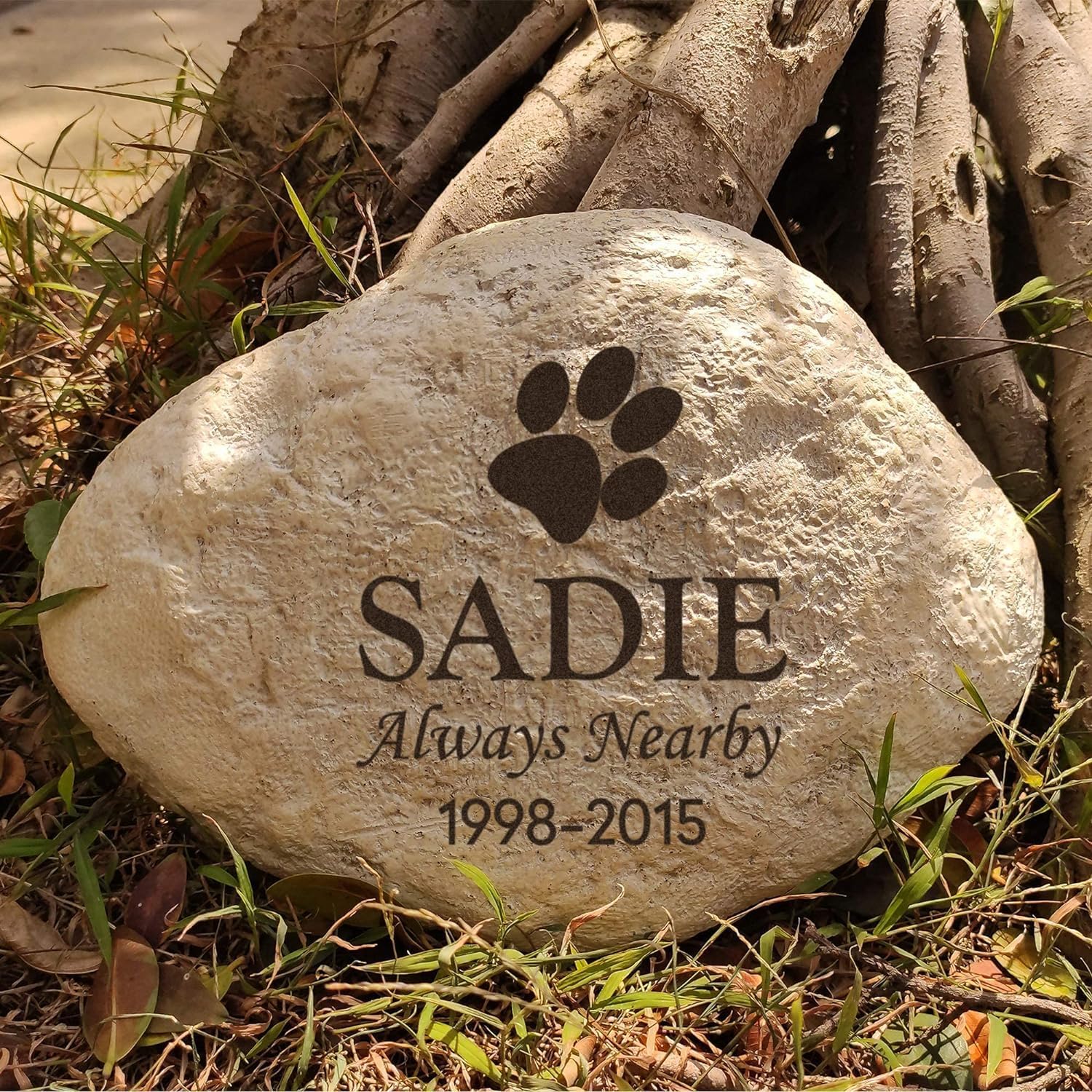 Marytumm personalized pet memorial stone front view for garden