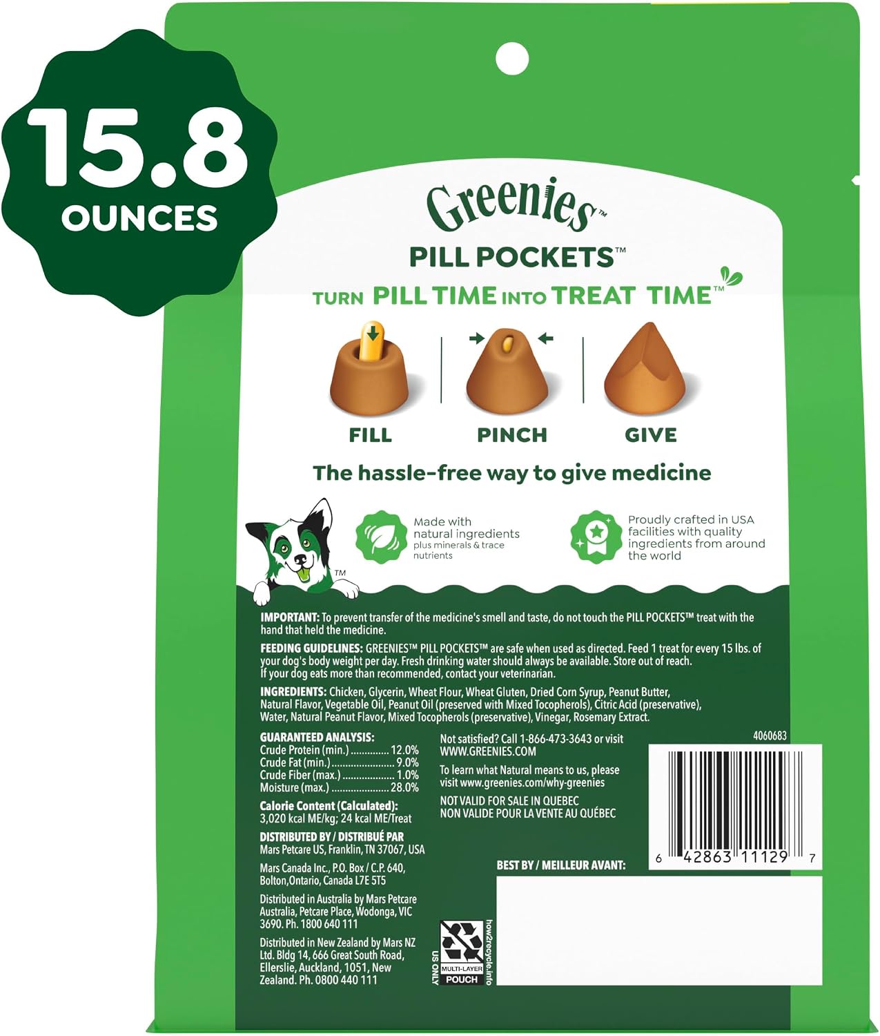 Greenies Pill Pockets for Dogs Large Size, Dog Treat Pouch for Capsule Medication, Peanut Butter Flavor, 15.8 oz. Pouch - Image 10