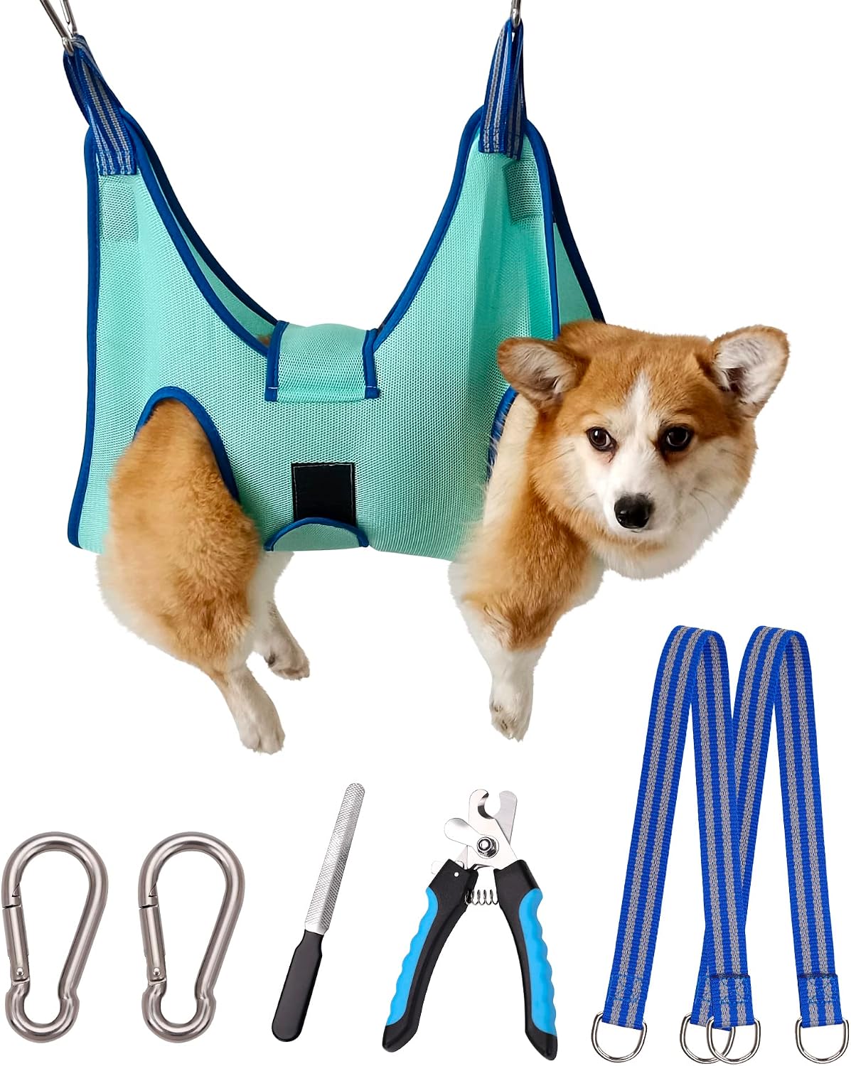 Kkiimatt Dog Grooming Hammock, Medium Hanging Harness Holder Hanger for Nail Clipping,Nail Trimming Hammock,Dog Sling Restraint with Thick Fabric Neck Support for Claw Care - Image 15