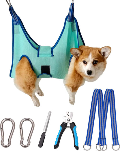 Kkiimatt Dog Grooming Hammock, Medium Hanging Harness Holder Hanger for Nail Clipping,Nail Trimming Hammock,Dog Sling Restraint with Thick Fabric Neck Support for Claw Care - Image 15
