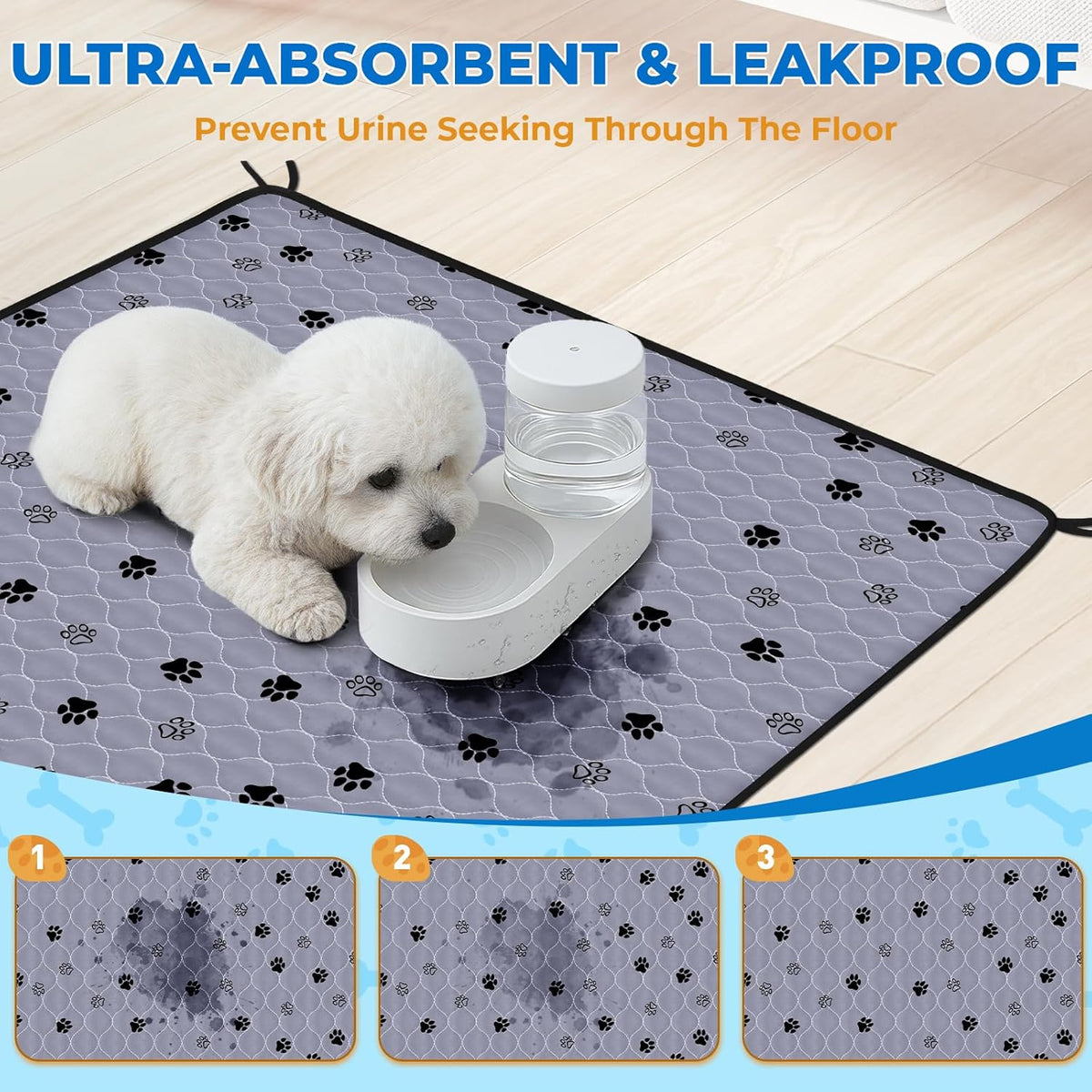 Fostanfly dog pee pad showing non-slip backing