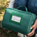 Rhino Rescue Pet Medical Kit layout highlighting the clear emergency response instruction manual.