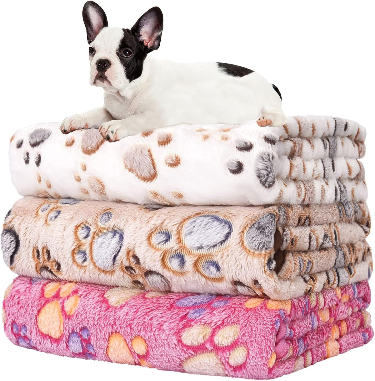 Rezutan 1 Pack 3 Blankets for Dogs, Dog Blanket for Large & Medium Pet Cat, Premium Soft Fluffy Suitable for Dog Kennels & Beds, Sofas, Gifts Puppy Essentials, 41x31inch, Gray/Blue/Beige - Image 10