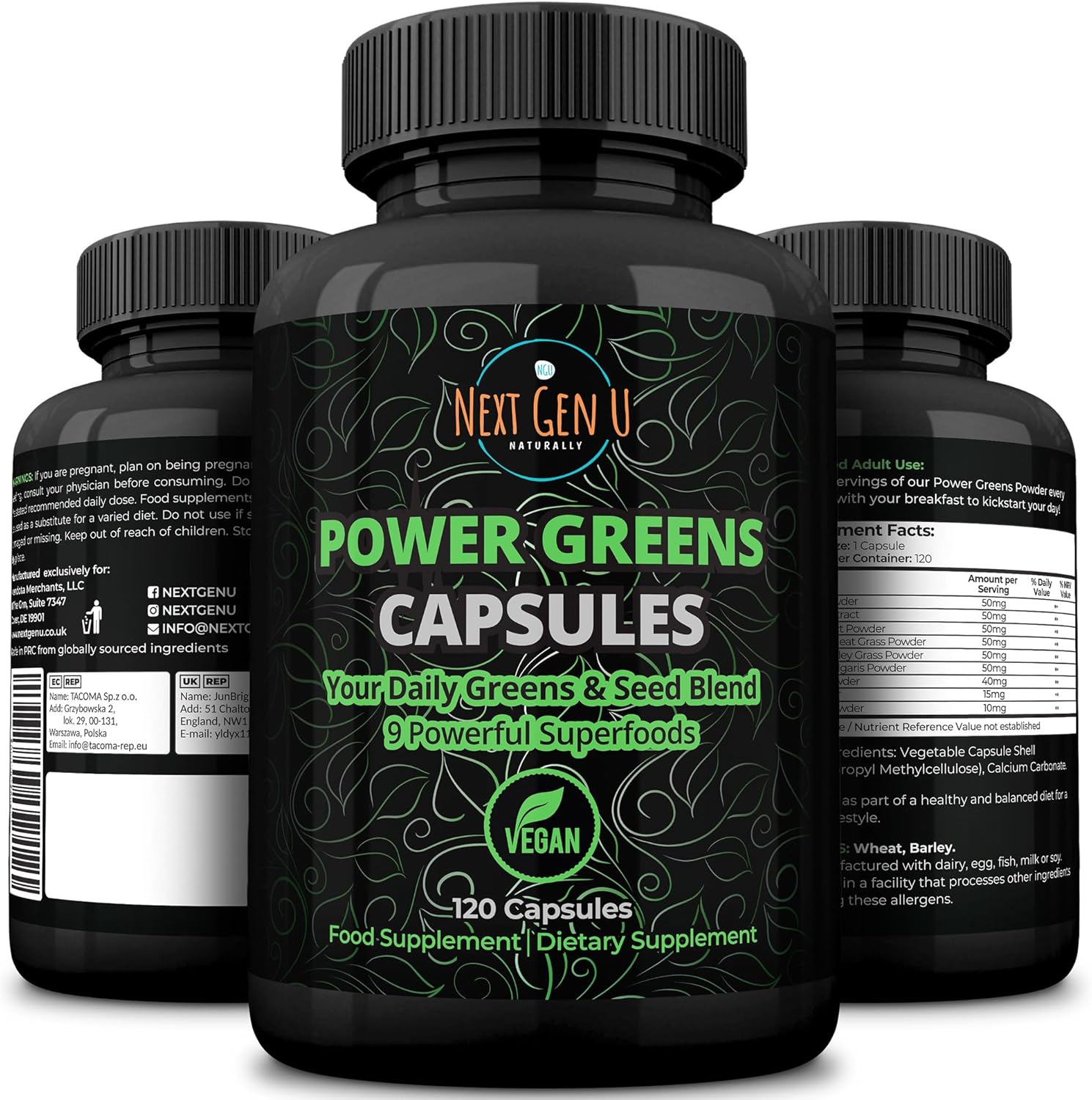 Next Gen U Super Greens immune support bottle front view