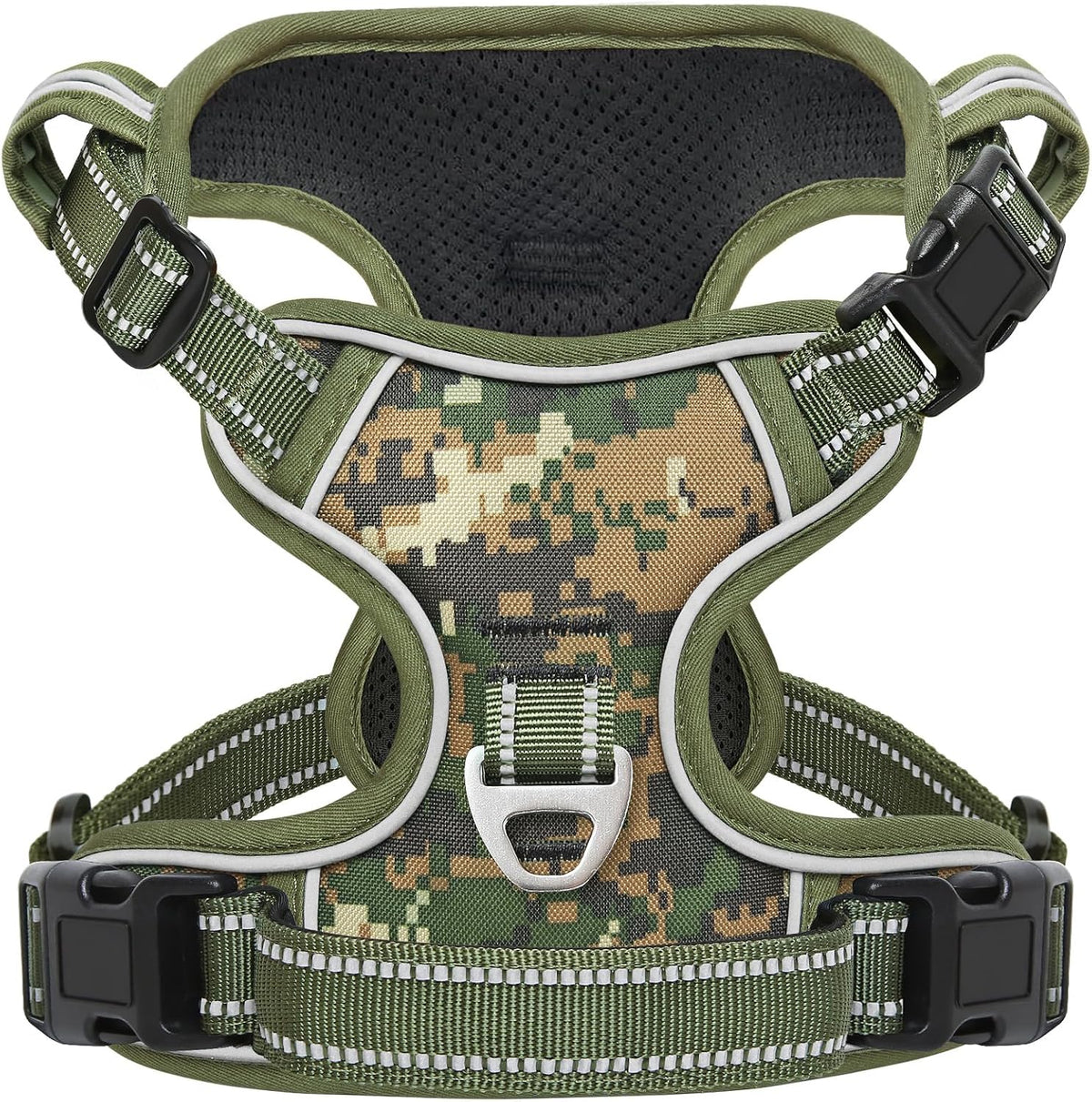 Timos No Pull Dog Harness,NO Need Go Over Dogs Head 3 Snap Buckles Reflective Oxford No Choke Harness with Front & Back 2 Metal Leash Clips Soft Padded for Small Medium Large Dogs Pink S - Image 10