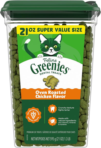 Greenies Cat Treats, Feline Veterinarian-Recommended Adult Natural Dental Cat Treats, Oven Roasted Chicken Flavor, 9.75 oz. Tub - Image 13