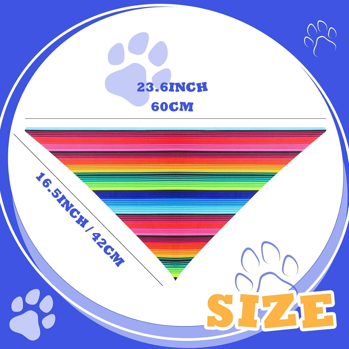 Close up of rainbow edge on dog straw sombrero