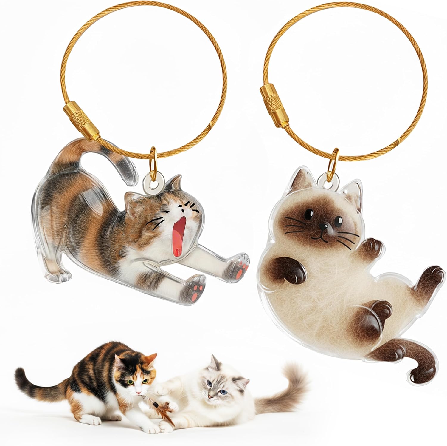 OGNWFUNK pet hair storage capsule keychain attached to a designer handbag.