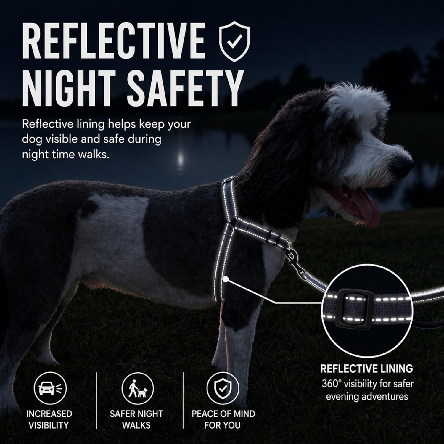 ShawnCo Dream Walk Pro Dog Harness- No-Pull, Comfortable, Adjustable, Easy to Use Pet Halter to Help Stop Pulling for Small, Medium and Large Dogs (ICY Lilac, Small) - Image 6