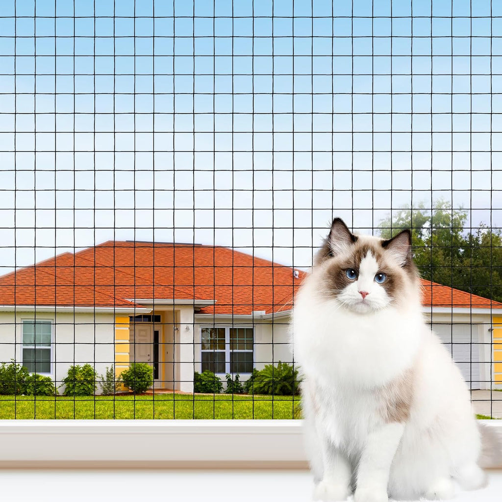 YeeBeny Cat Netting Balcony front view installed on railing
