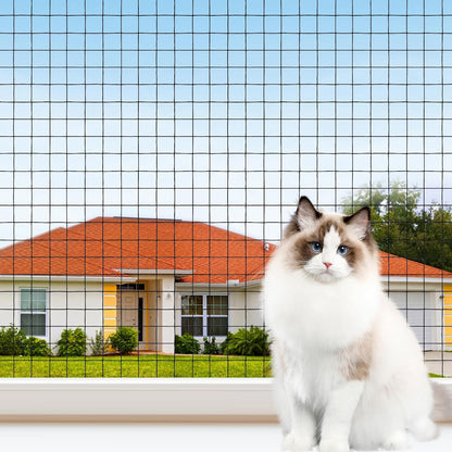 YeeBeny Cat Netting Balcony front view installed on railing