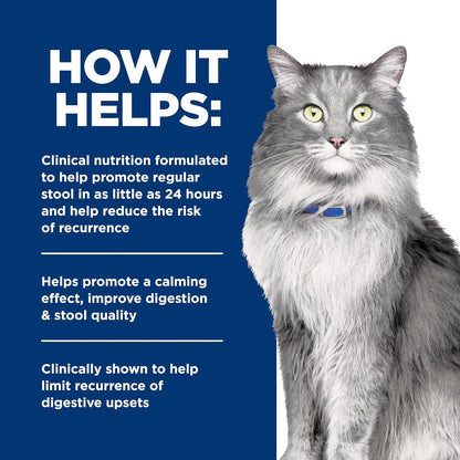 Close-up of therapeutic dry cat food kibble for feline digestive care and stress management.