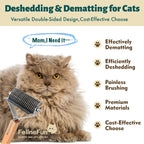 FelineFun two in one undercoat rake showing stainless steel teeth closeup
