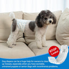 Pet Soft small dog wraps package back panel displaying clear sizing measurement instructions