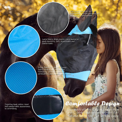 SMFUSMFU horse mask adjustable Velcro strap feature