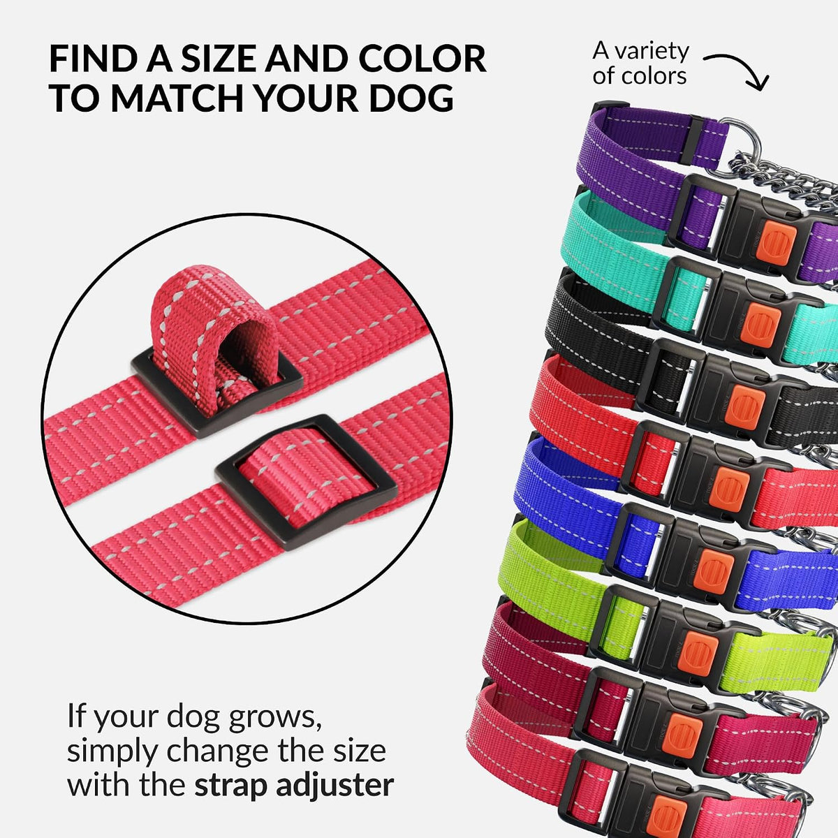 CollarDirect reflective slip collar detailing the secure premium stitching and strong nylon weave