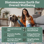Wholistic Pet Organics Diatomaceous Earth powder texture and container