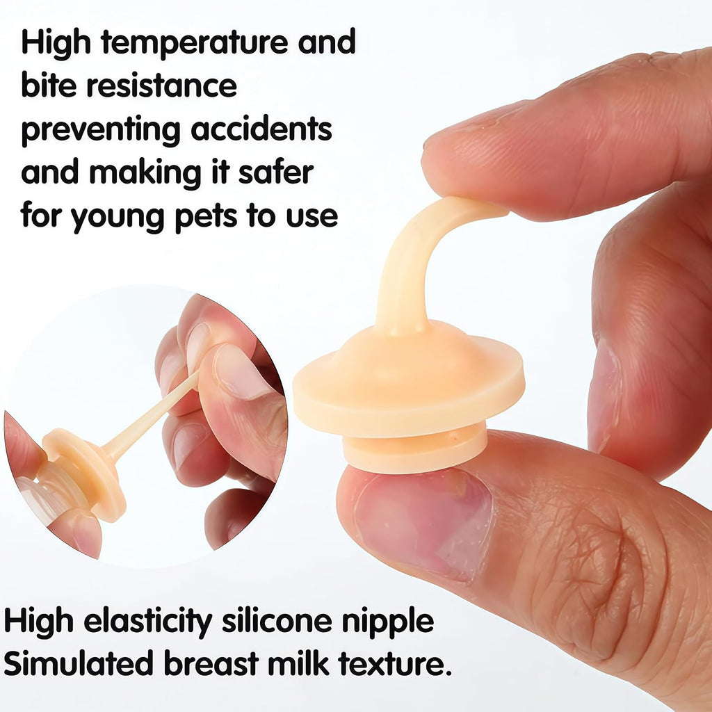 Authentic RPBA Shop small animal nursing nipples demonstrating flexible tip and wide guard structure